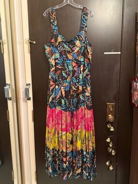 Johnny was Multicolor Leaf-Print Tiered Sundress